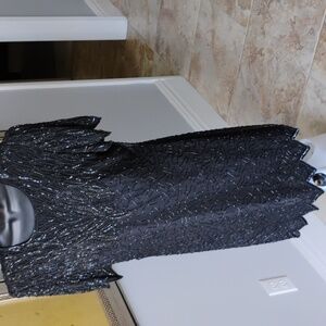 Vintage Laurence Kazar Black Sheath Dress Beaded Size Large